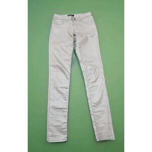 SABA Denim 25 Coated Metallic Pearl Tan Jeggings 26x31 Actual